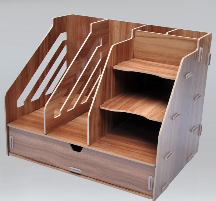 Kệ gỗ lắp ráp để bàn 3 ngăn 3 tầng