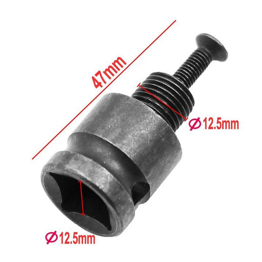2pcs Professional Drill Chuck Adaptor for Impact Wrench Conversion 1/2 Shank Durable Drill Chuck Converters Tool Accessories