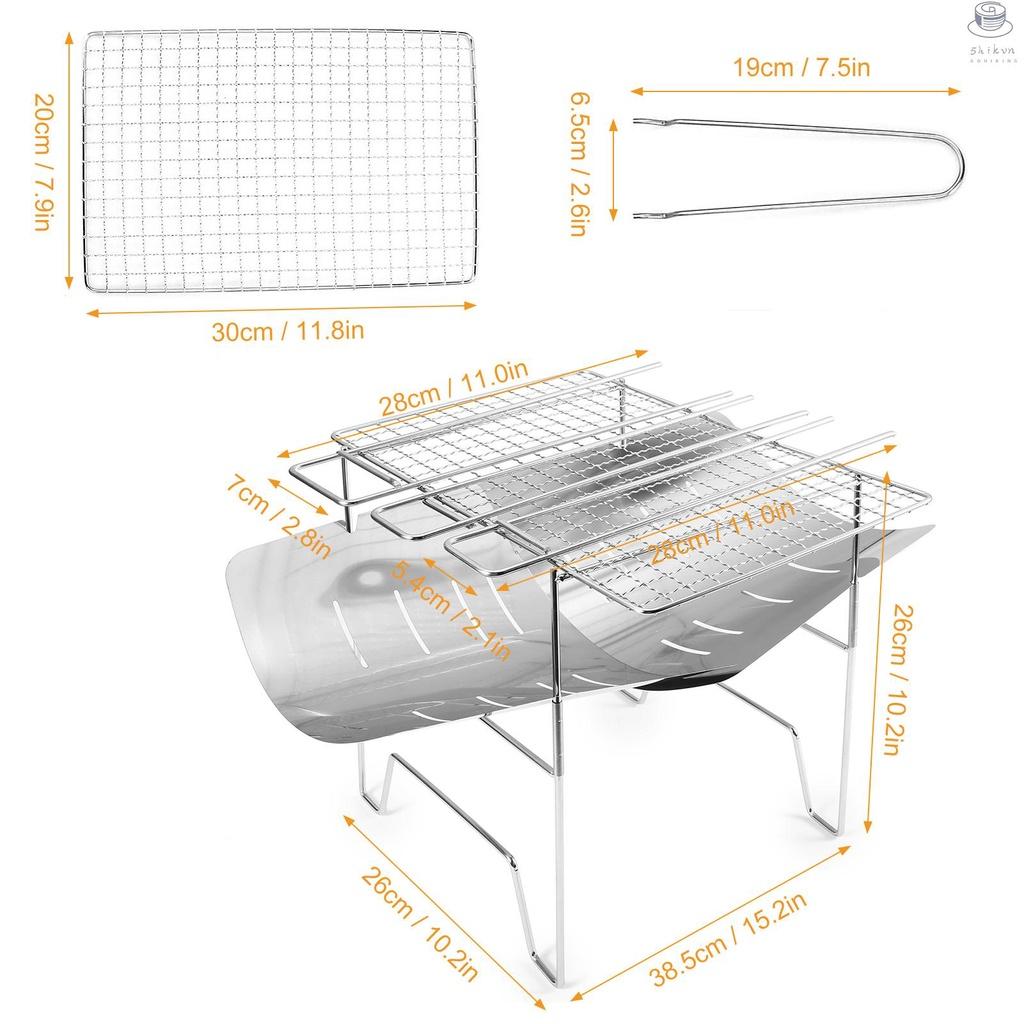 Giá đỡ bếp than mini bằng thép không gỉ có thể gấp gọn tiện dụng mang theo cắm trại