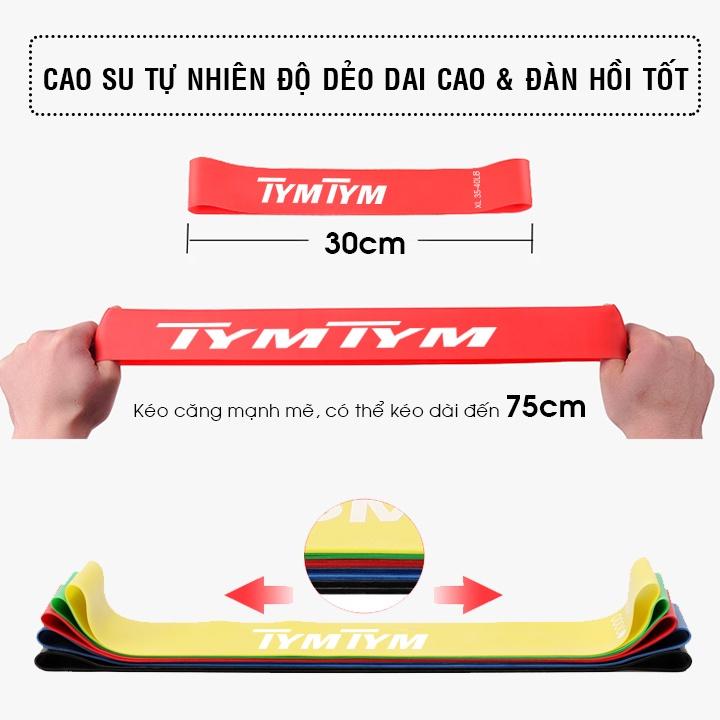 Dây kháng lực tập gym mini band, dây tập đa năng tay chân mông đùi tại nhà Tym Tym Mini Band ( bộ 5 dây