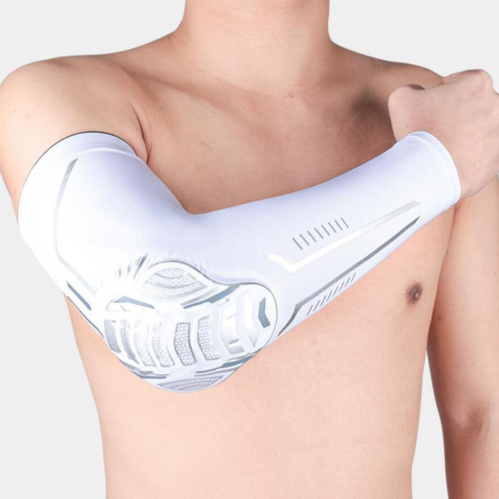 2xSkating Cycling Bike Adult Safety Guards Elbow Knee Pads Basketball Elbow White L