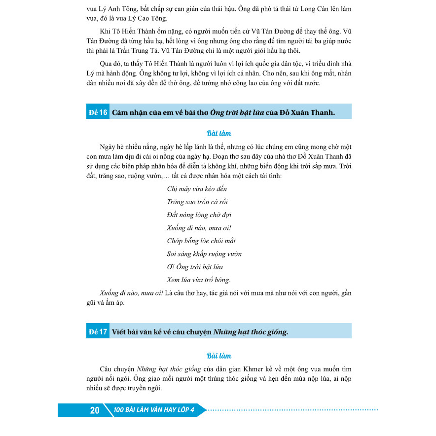 Sách - 100 Bài Làm Văn Hay Lớp 4 - ndbooks