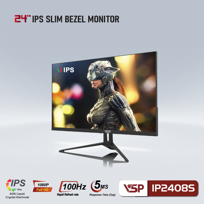 Màn hình máy tính VSP IP2408S (24inch/FHD/75Hz/IPS/5ms) - Hàng Chính Hãng