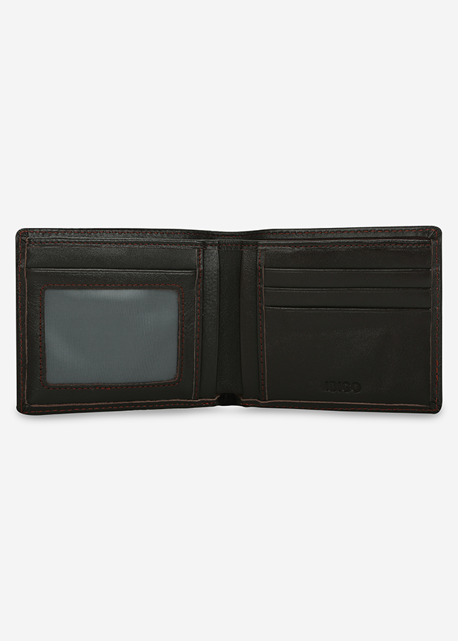 Ví nam da thật cầm tay chữ nhật hoạ tiết đường kẻ IDIGO MW1-5025-00