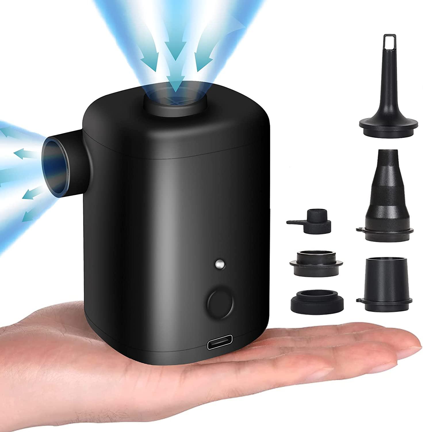 Máy bơm hơi 2-in-1 điện tử nóc USB sạc được không dây, máy bơm hơi mini với nút 4, thảm cắm trại, thuyền, vòng bơi lội.