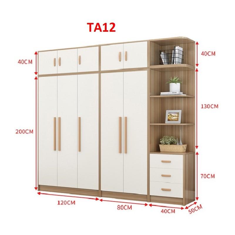 Tủ quần áo thiết kệ hiện đại - Tủ quần áo gỗ MDF TA12