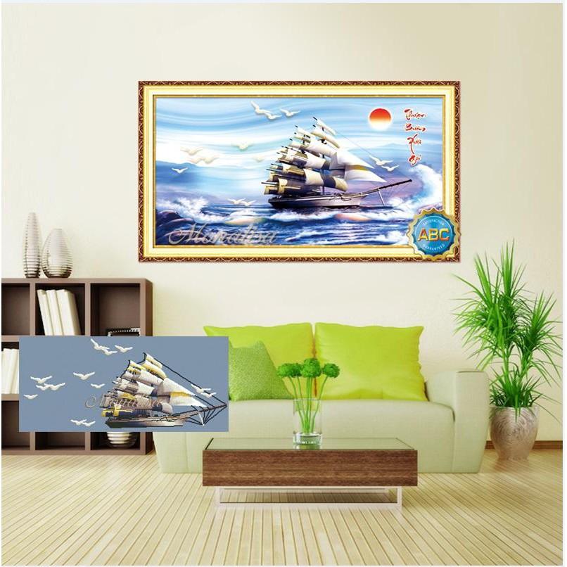 FreeShip từ 250K-Tranh đính đá Thuận Buồm Xuôi Gió Y8253 KT: 110cm x60cm