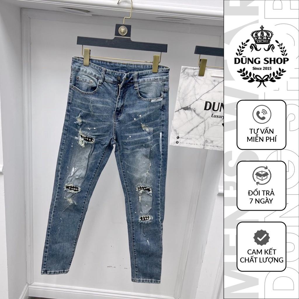 Quần bò rách đính đá thiết kế mới thời trang,đẳng cấp -T007
