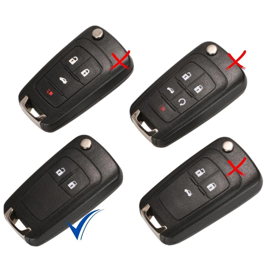 Bao da dành cho bọc ốp chìa khoá xe ô tô Chevrolet Cruze, Aveo, Orlando, TRAX đời xe 2011-2014 chìa gập cắm ổ 2 nút bấm Chev1