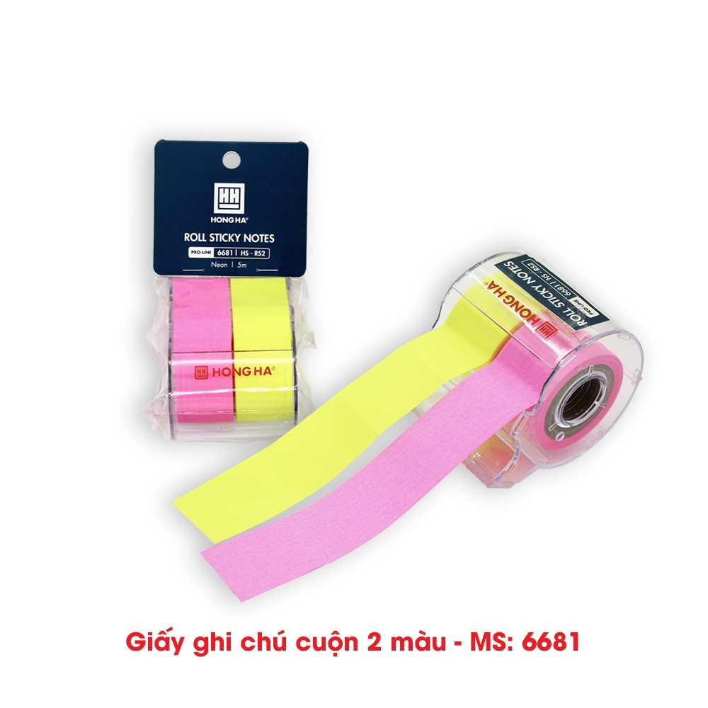 Giấy Ghi Chú Dạng Cuộn Kèm Dụng Cụ Cắt HH - 6680/6681 Thiết Kế Nhỏ Gọn, Tiện Lợi Mang Đi Mọi Lúc, Mọi Nơi. Lớp Keo Phủ Kín Cuộn Giúp Dán Và Gỡ Dễ Dàng Ở Nhiều Bề Mặt Khác Nhau