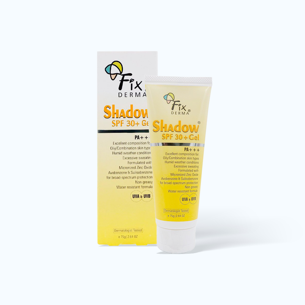 Gel chống nắng FIXDERMA SHADOW SPF 30+ giúp dưỡng ẩm và bảo vệ da (Tuýp 75g)