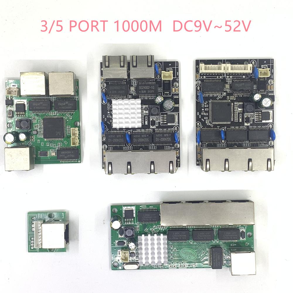 10/100/1000m 5 Cổng Gigabit Ethernet Công tắc tích hợp Mô-đun DC 5V 12V16V 18V 24V36V48V 1A-3A trong Công tắc Ethernet công nghiệp