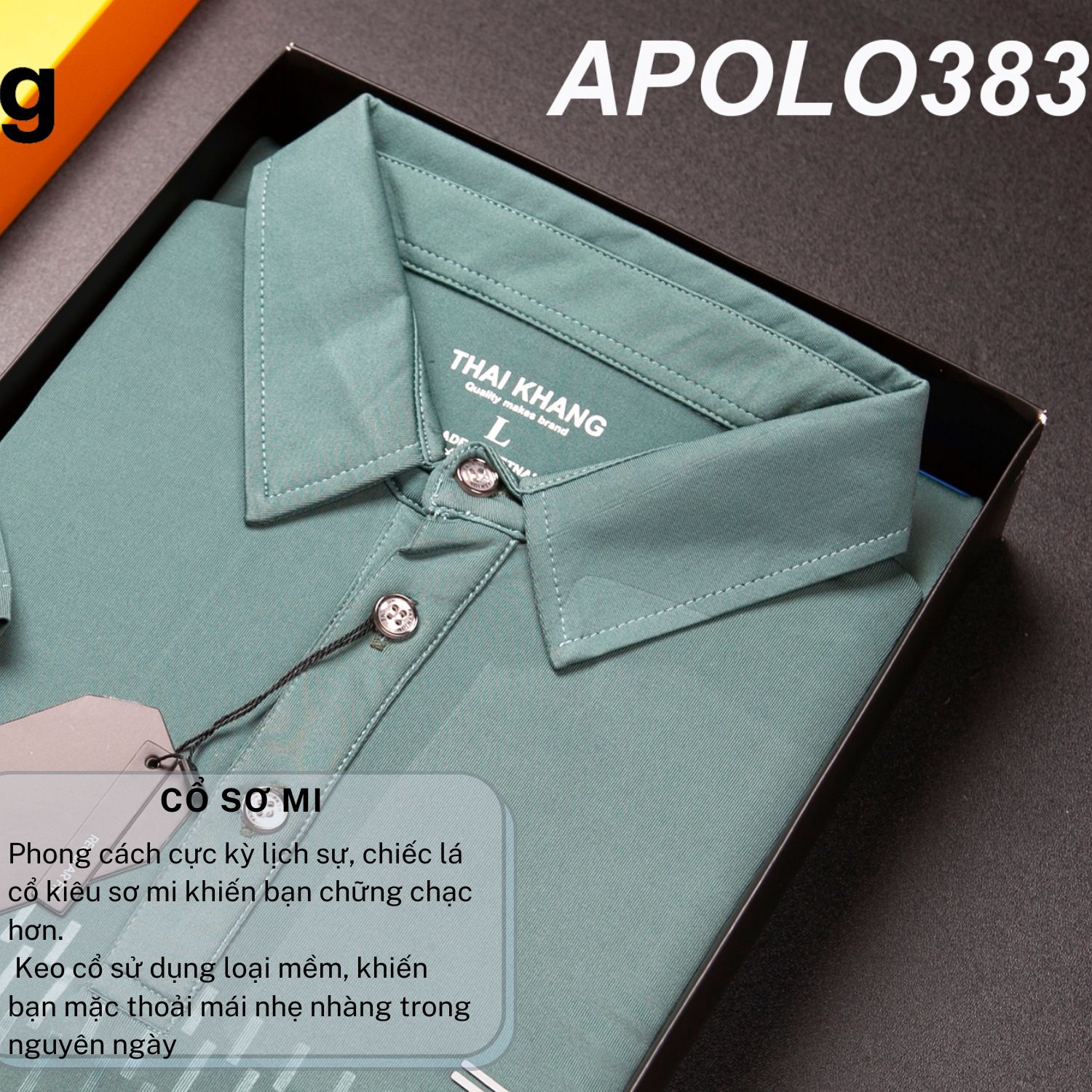 Áo thun polo nam THÁI KHANG vải thun lạnh mặc cực mát co dãn 4 chiều APOLO38