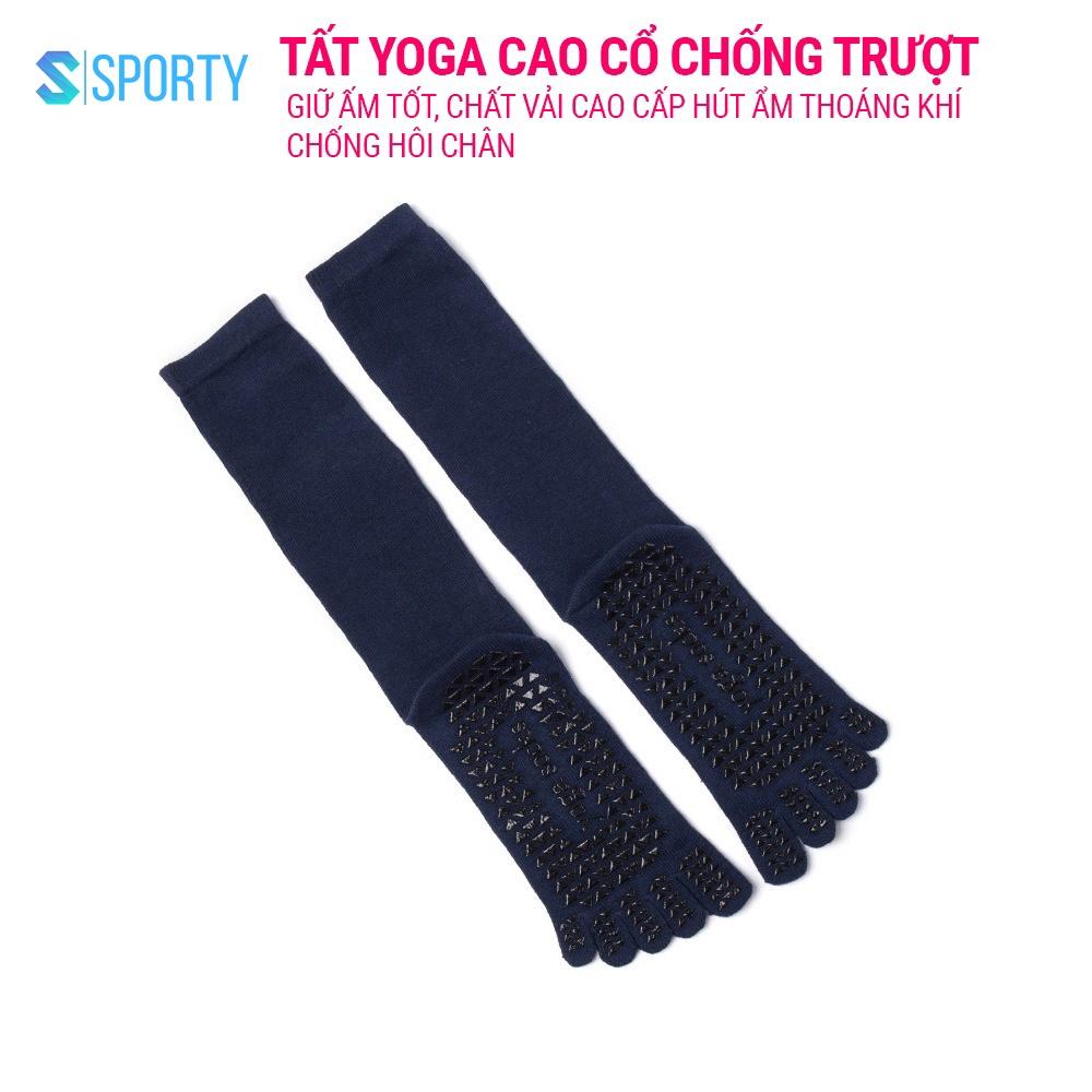 Tất Yoga Chống Trượt Cổ Cao vớ Yoga tập thể dục chống trượt êm ái, tránh hôi chân, đảm bảo an toàn