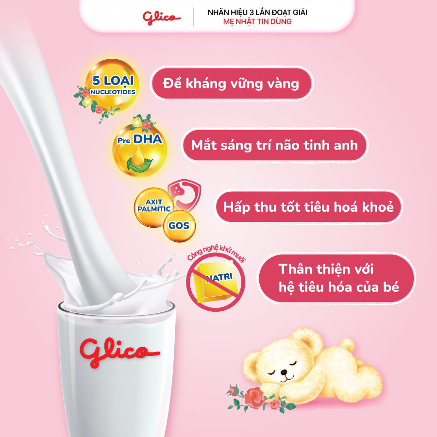 [COMBO 2 TẶNG 5 GÓI] Sữa Bột Glico Icreo Balance Milk 0M Cho Bé 0-12 Tháng (2x800g/Lon)