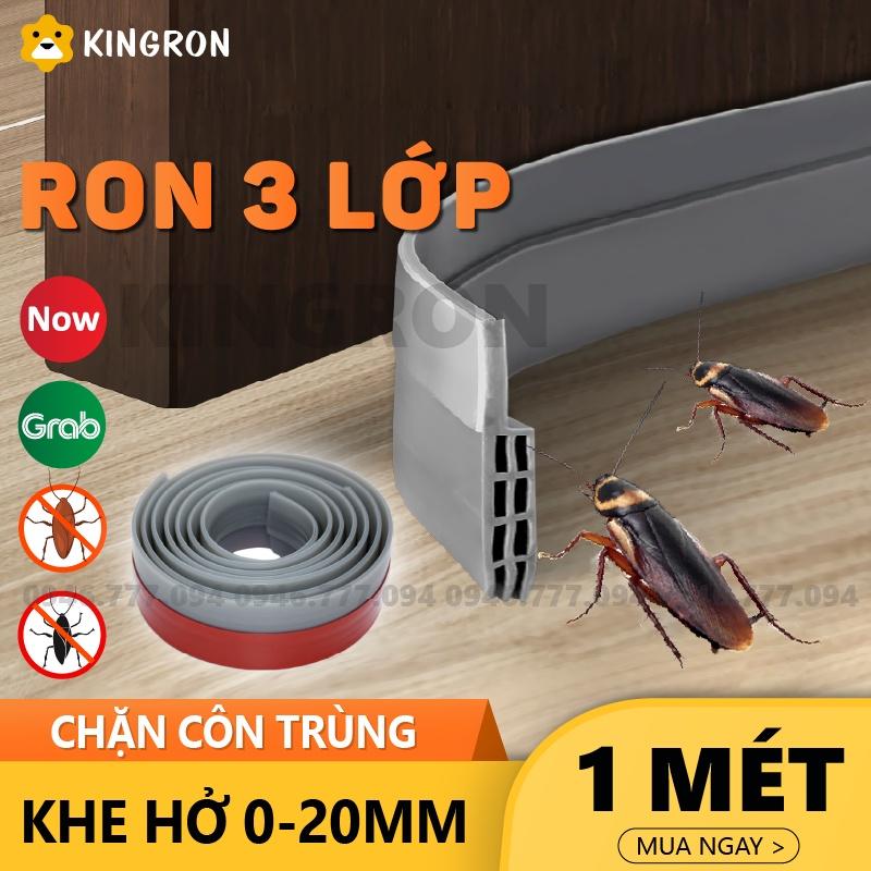 Nẹp 3 lớp chặn khe hở cửa đi -Thanh dán chân cửa giữ nhiệt điều hòa dày 5mm, chống gió lùa, chống khói bụi R3L
