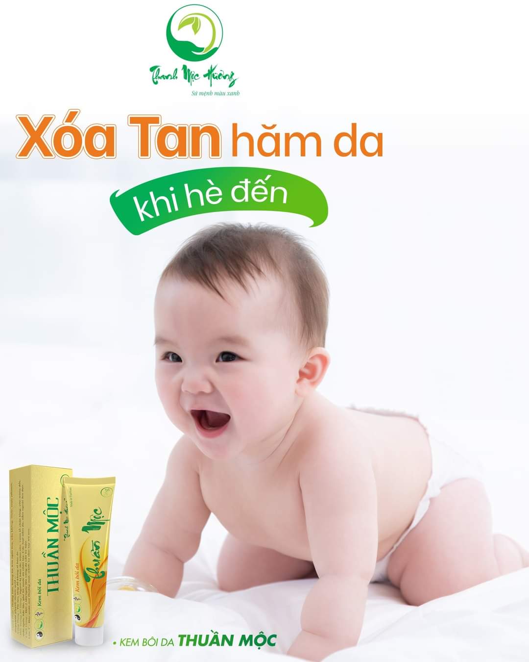 Combo kem bôi da thuần mộc &amp; cao lá trị rạn nứt nẻ da Thanh Mộc Hương 50g