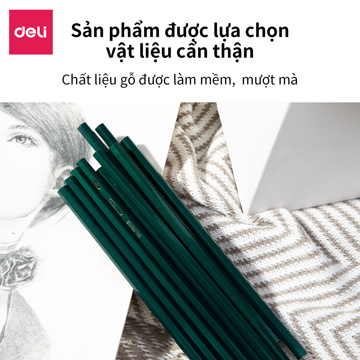  Bút chì lục giác Deli - loại 2B/HB - 10 chiếc/hộp - 33311 / 33312