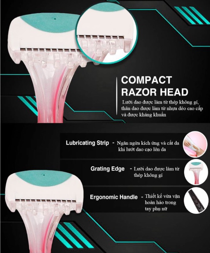 Set 2 dao cạo Thân Nhựa Kai Bikini Line Razor 4901331011641