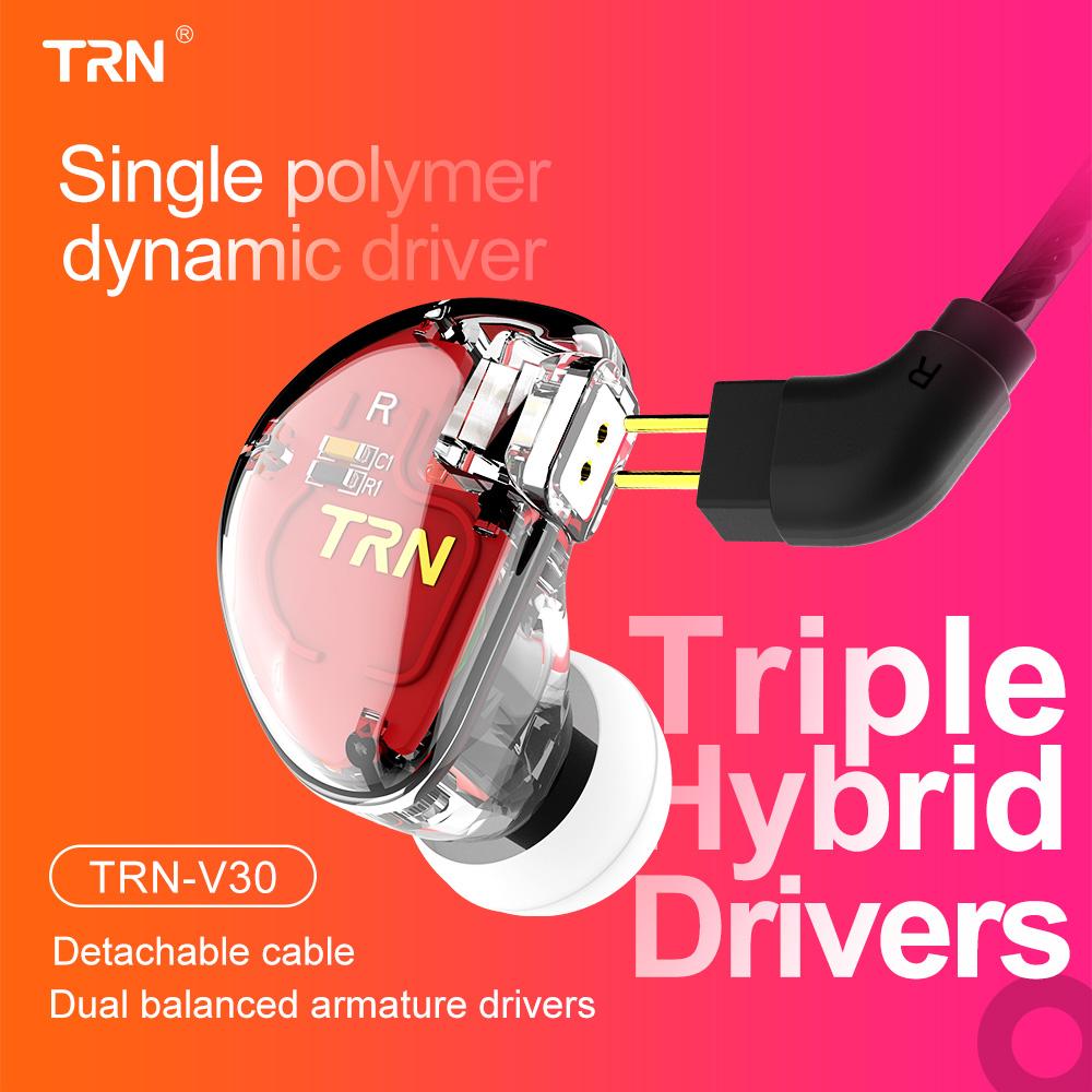 Tai nghe 0.75mm có dây 2Pin 3.5mm cho điện thoại thông minh TRN V30