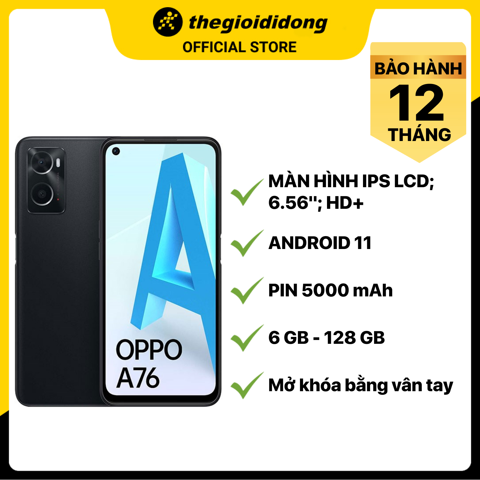 Điện thoại OPPO A76 (6 GB/128 GB) - Hàng chính hãng