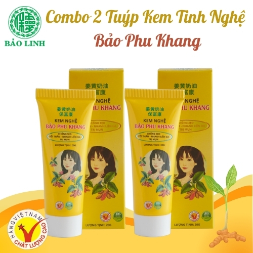 Combo 2 tuýp Kem Tinh Nghệ Bảo Phu Khang 20Gr 