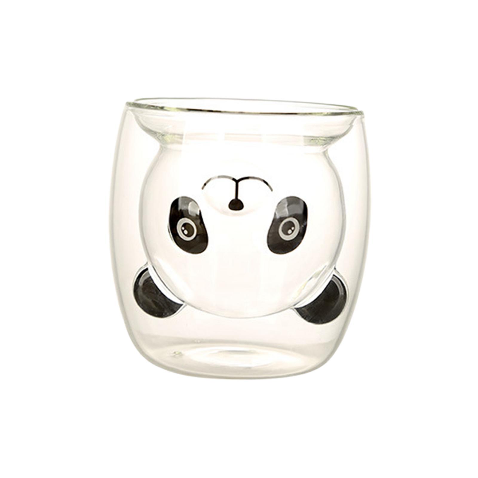 Double Wall Insulated Coffee Mug Cute Cartoon Panda for Kitchen Home Party