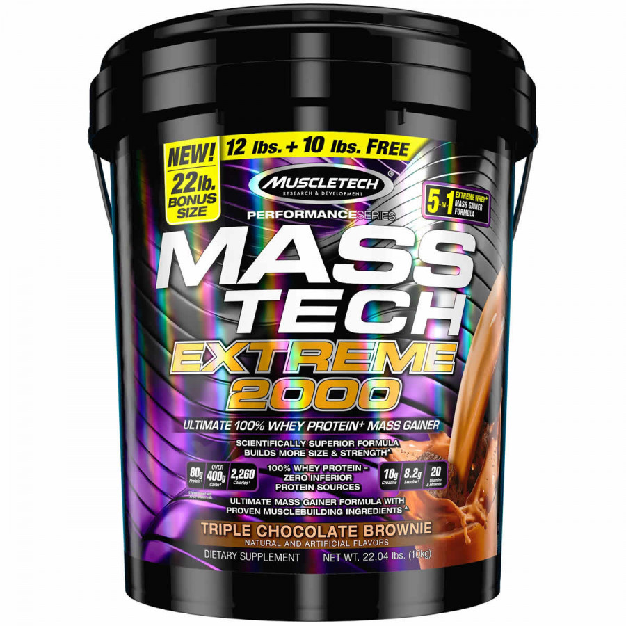 Sữa tăng cân tăng cơ Mass Tech Extreme 2000 22lbs (~10kg) – Hỗ trợ Tăng Cân Nhanh + Tăng Sức Mạnh từ nguồn dinh dưỡng đầy đủ như 1 bữa ăn - Hàng nhập khẩu chính hãng - Thương hiệu Muscletech - Kèm quà tặng