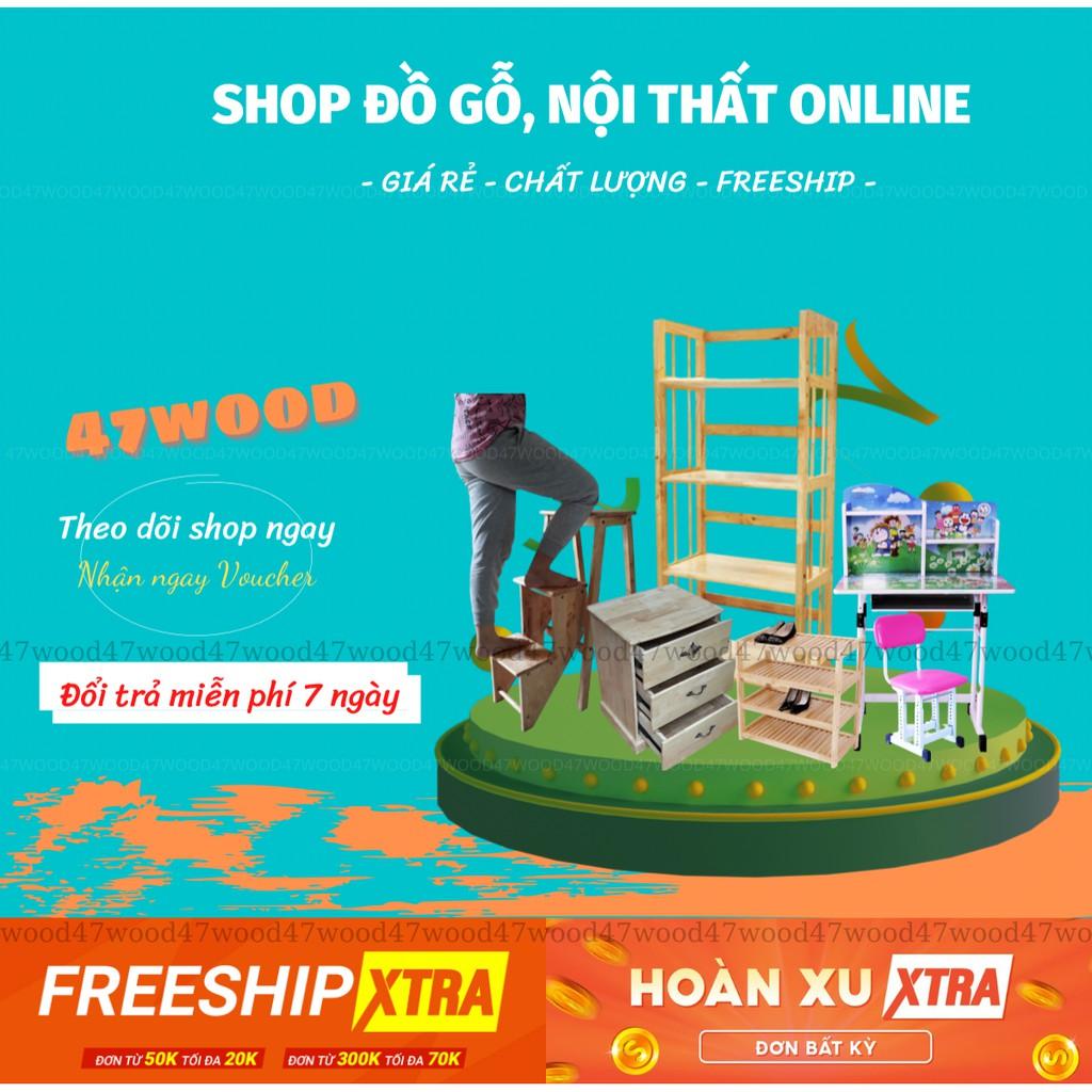 Kệ để lò vi sóng gỗ cao su chắc chắn có bánh xe di chuyển - Kệ vi sóng 3 tầng 47wood