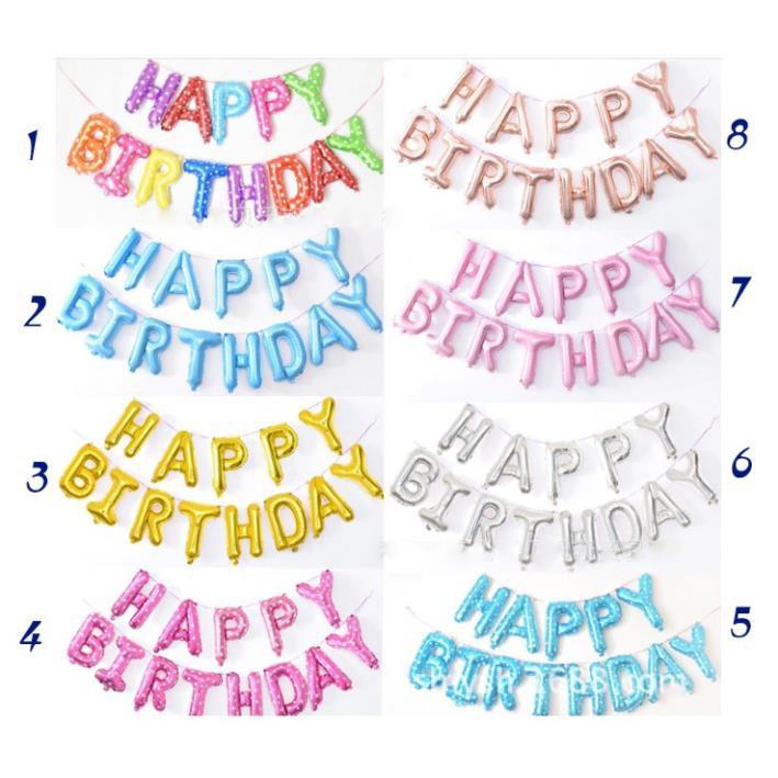 Set️bóng trang trí sinh nhật️Happy Birthday kèm đèn Led