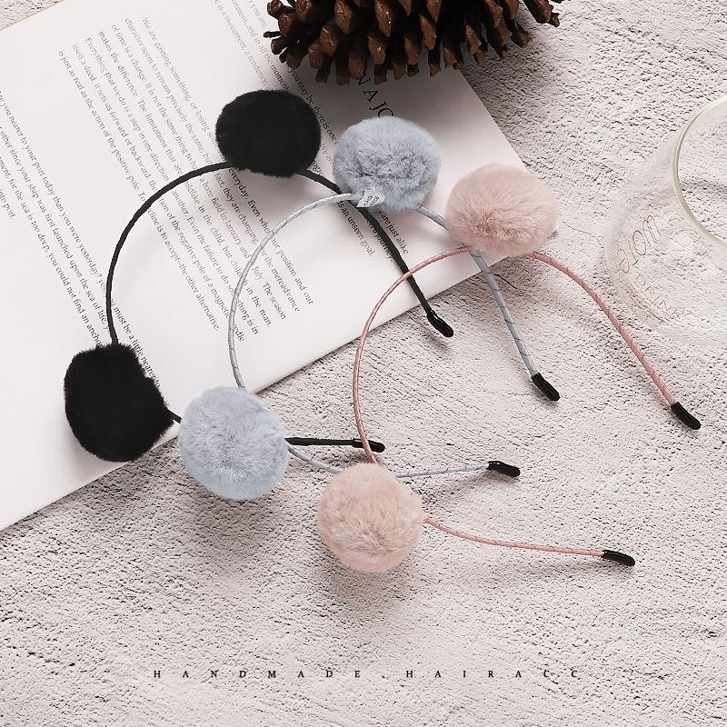 Băng Đô Bờm Cài Tóc Cục Bông Gấu Tròn Lông Mịn Siêu Cute Mainia Shop