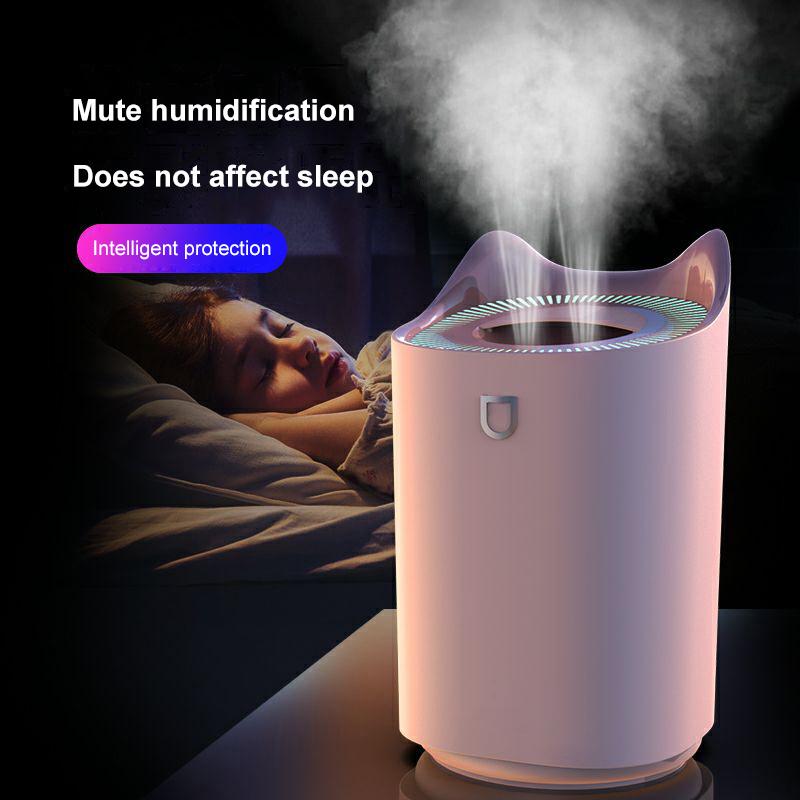 3L Máy Tạo Độ Ẩm Không Khí Đôi Vòi Nhà Hương Thơm Máy Khuếch Tán Tinh Dầu Lộc Coloful Led Siêu Âm Thanh Usb Humidificador Khuếch Tán Hương Thơm
