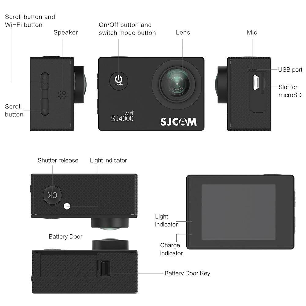 SJCAM SJ4000/ SJ4000AIR/ SJ4000 WIFI 1080P 2.0 LCD Full HD Camera hành động Camera thể thao chống nước Camera thể thao DV