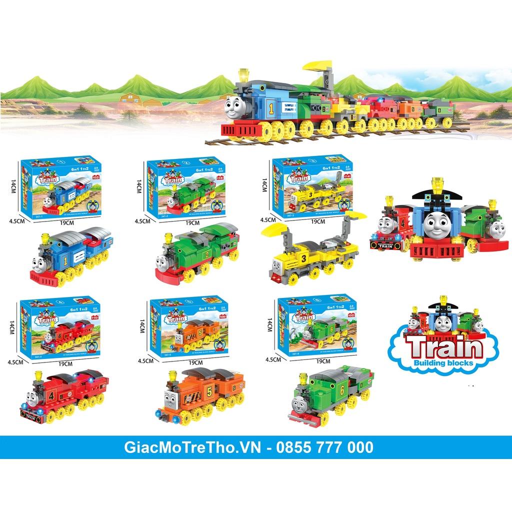 Combo Lắp Ráp Ghép Hình Đoàn Tàu 6 Trong 1 654 Miếng ghép A347