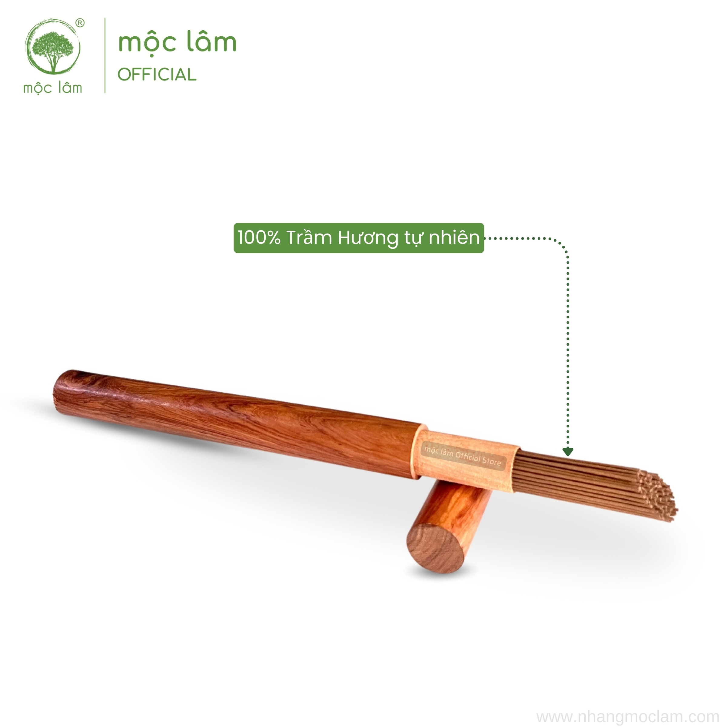 Nhang Trầm Hương Không Tăm Cao Cấp Mộc Lâm 20g Trầm Sạch Dùng Thư Giãn, Thưởng Hương