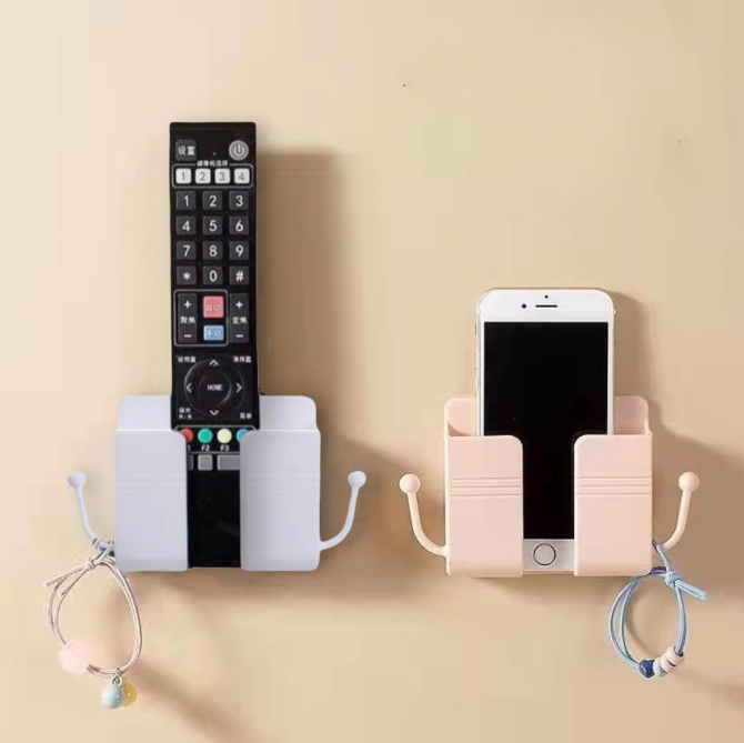 Kệ Dán Tường Để Điện Thoại Có Móc , Remote, Giá Đỡ Điện Thoại Có Tai Treo Tiện Lợi GD704-keDT-rau
