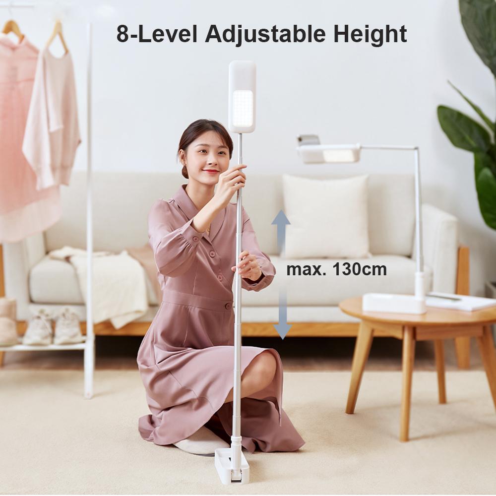 Portable Foldable Desktop Smartphone Stand Phone Bracket 130cm Max. Height with 360° Rotatable Phone Holder LED Fill-in
