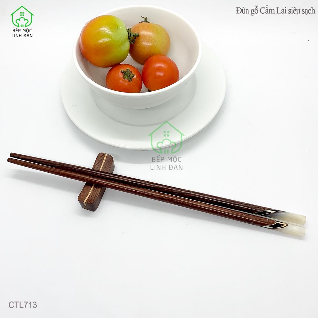 Đũa Gỗ Cẩm Lai Tự Nhiên Cẩn Thạch Trắng HAHANCO Bộ 05 ĐôI