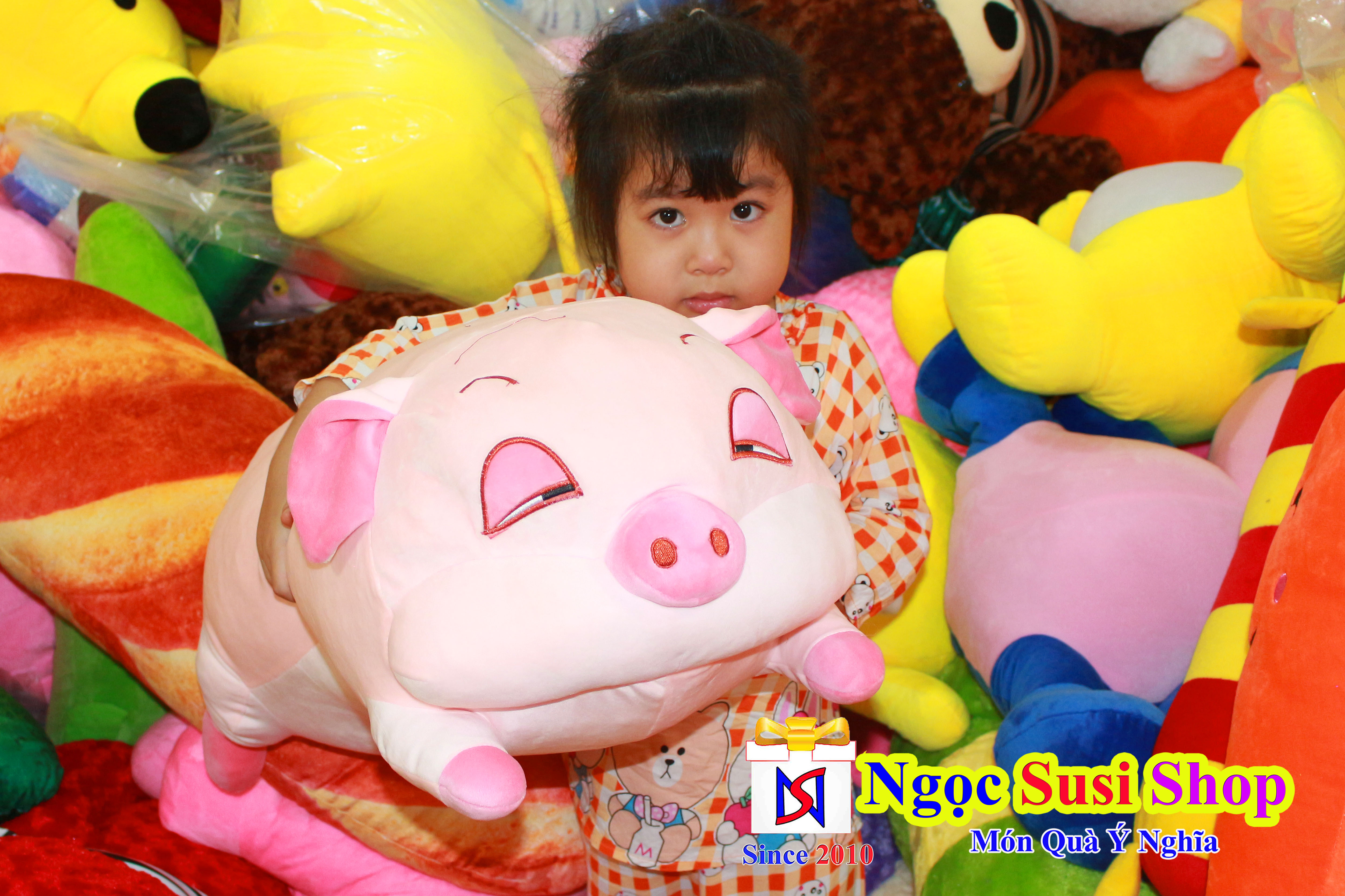 GẤU BÔNG HEO NGỦ HEO HÍ SIÊU TO KHỔNG LỒ SIÊU MỊN [NGẪU NHIÊN MÀU