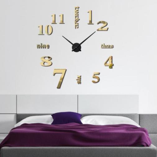 Đồng hồ cỡ lớn dán tường châu âu DIY 3D trang trí cao cấp