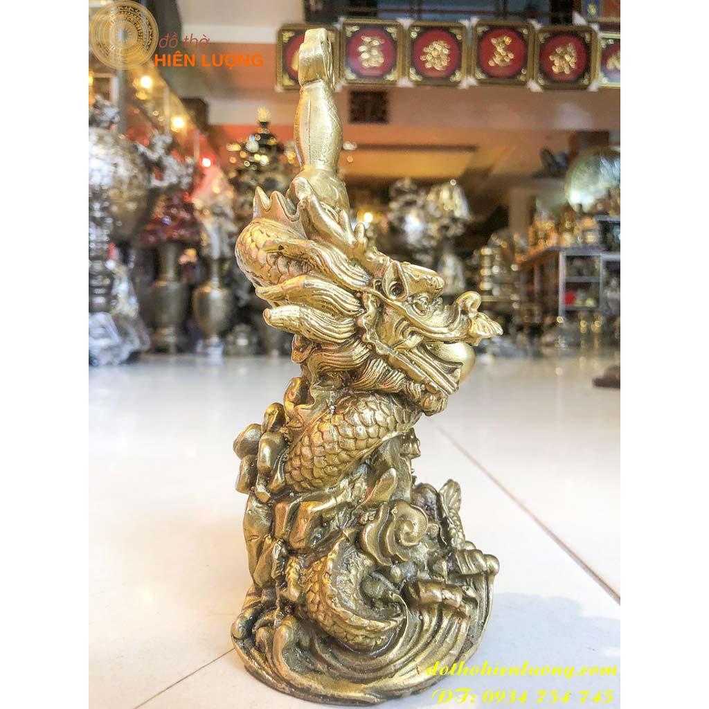 Rồng Cuộn Kiếm Bằng Đồng Cao 40cm