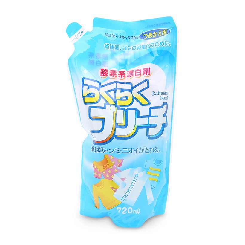 Nước tẩy trắng quần áo cho vải mỏng/ vải màu Rocket Raku 720ml - Hàng Nội Địa Nhật Bản