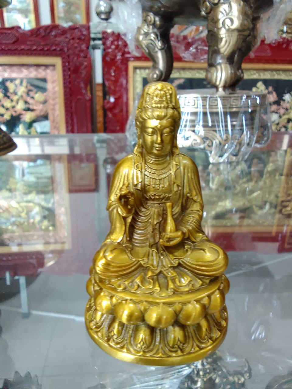 Tượng Phật Quan Âm Bằng Đồng Vàng, Tượng Phật Phong Thủy Bày Xe ô tô, Tượng Phật Quan Âm Bày Bàn