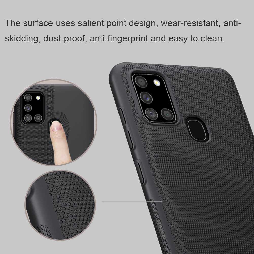 Ốp Lưng Sần chống sốc cho Samsung Galaxy A21s hiệu Nillkin Super Frosted Shield - Hàng Chính Hãng