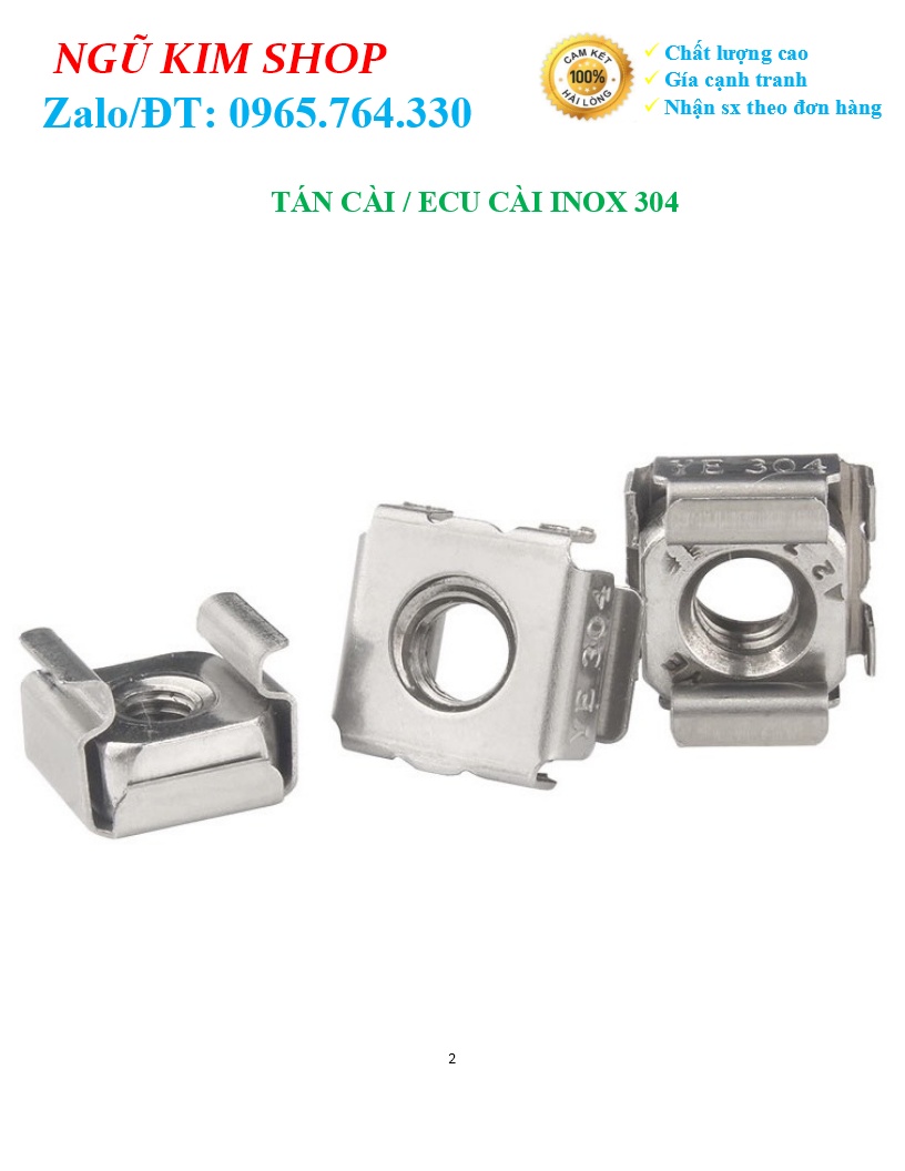 TÁN CÀI _ ECU CÀI M5, M6, M8 INOX 304