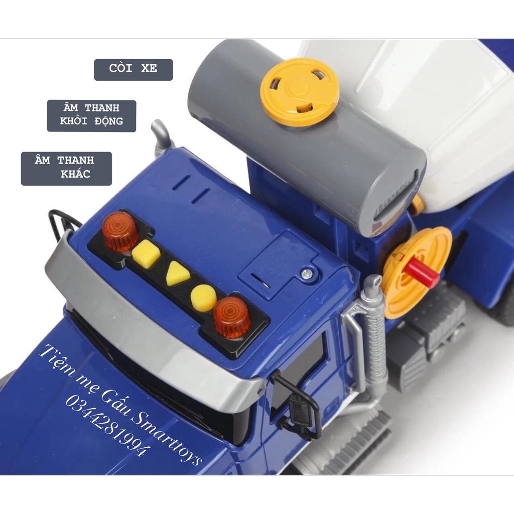 HÀNG LOẠI 1 LỐP CAO SU XE TRỘN BÊ TÔNG CỠ ĐẠI CAO CẤP MIXER TRUCK TOYSTAR CÓ ĐÈN, ÂM THANH, XOAY BỒN CHO BÉ