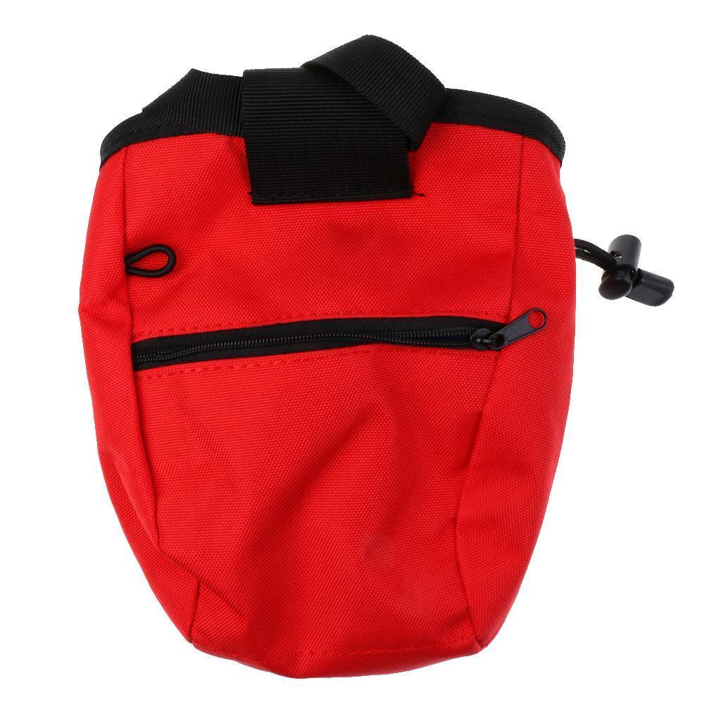 2 Pieces Blue + Red Waterproof Anti-slip Rock Climbers Climbing Caving Bouldering Chalk Bag Storage with Adjustable Waist Belt
