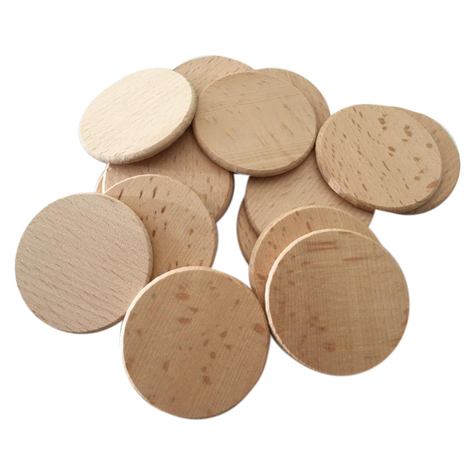 20Pieces Unfinished Wood Slices Round Disc Circle Pieces Cutouts Chips 5cm