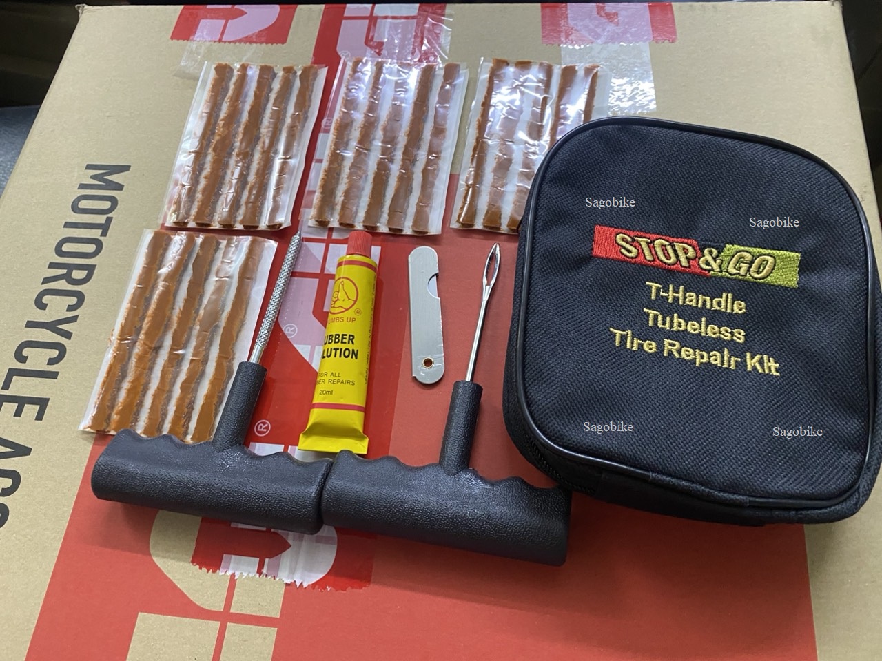 Bộ vá vỏ không ruột Stop & go, bộ vá xe Stop&go không ruột, không săm