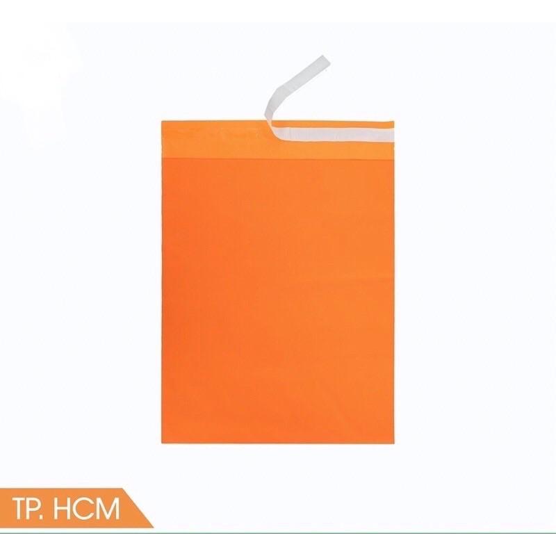 Combo 100 túi gói hàng niêm phong cao cấp màu cam 25cmx 35cm dày, bóng và mịn